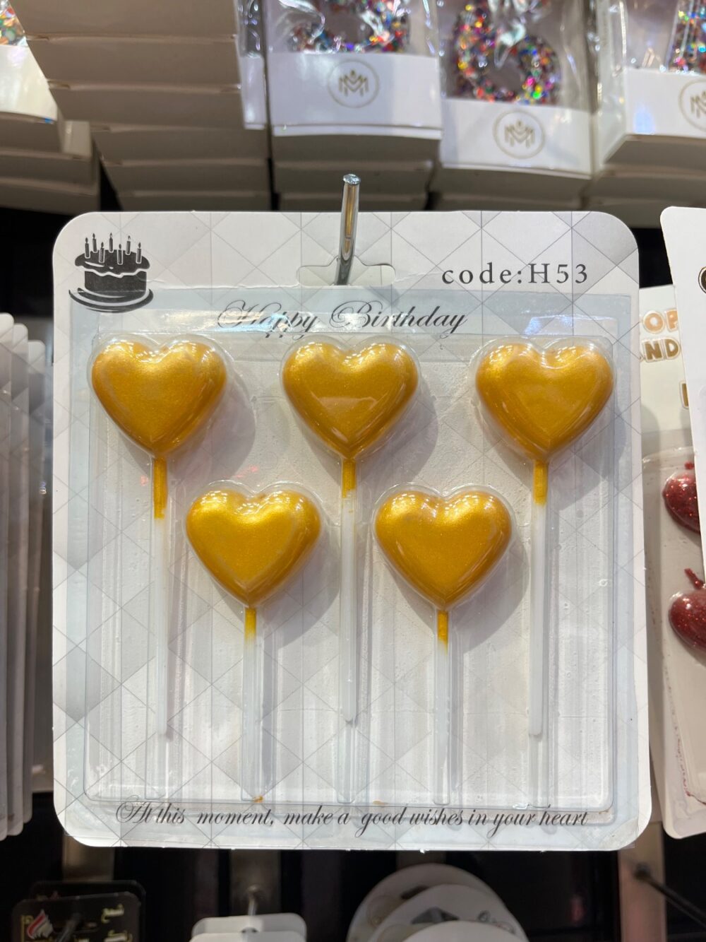 شمع کیک پنج عددی مدل قلب ❤️